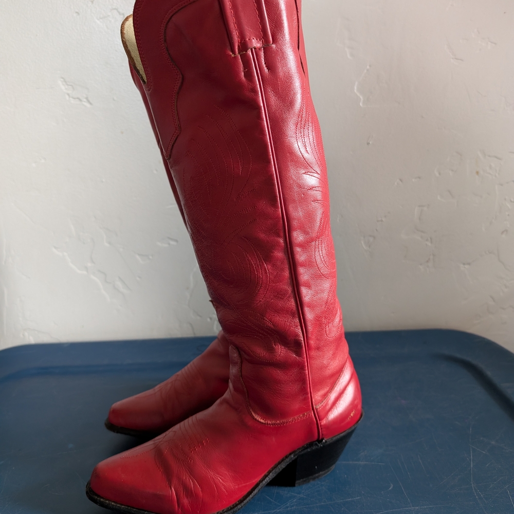 Red Leather Women's Boots